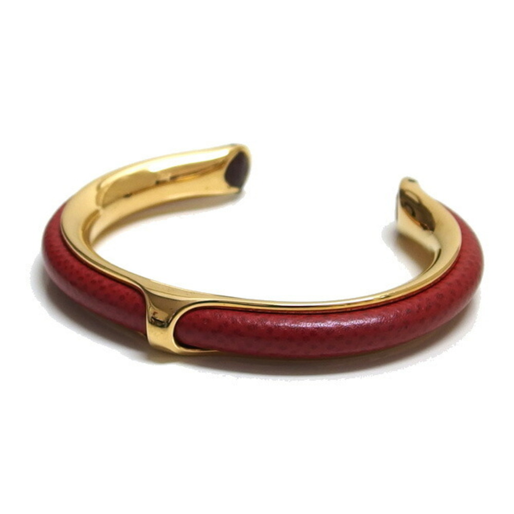 HERMES Red Leather Bracelet